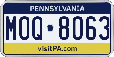 PA license plate MOQ8063
