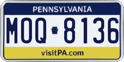 PA license plate MOQ8136