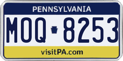 PA license plate MOQ8253