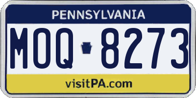 PA license plate MOQ8273