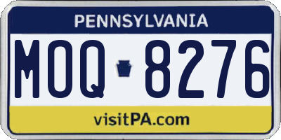 PA license plate MOQ8276