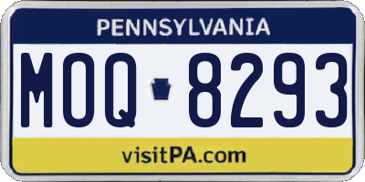 PA license plate MOQ8293