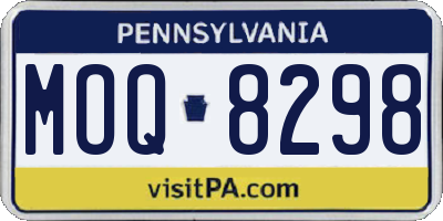 PA license plate MOQ8298