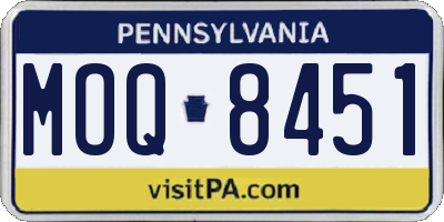 PA license plate MOQ8451