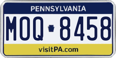 PA license plate MOQ8458