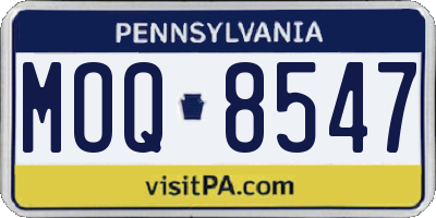 PA license plate MOQ8547