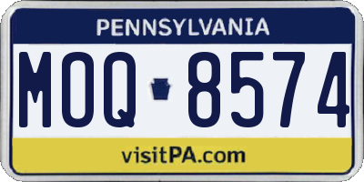 PA license plate MOQ8574