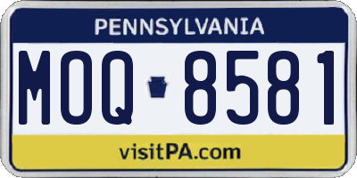 PA license plate MOQ8581