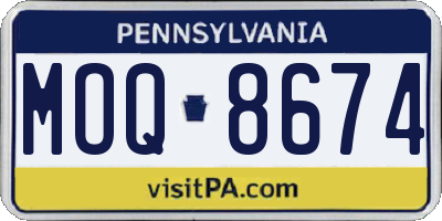 PA license plate MOQ8674