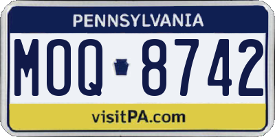 PA license plate MOQ8742