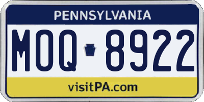 PA license plate MOQ8922