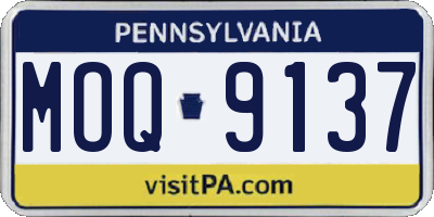 PA license plate MOQ9137