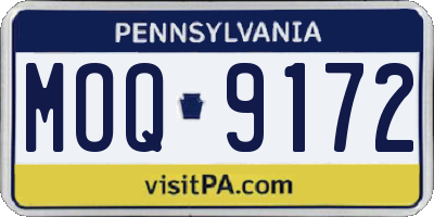 PA license plate MOQ9172