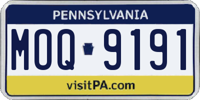 PA license plate MOQ9191