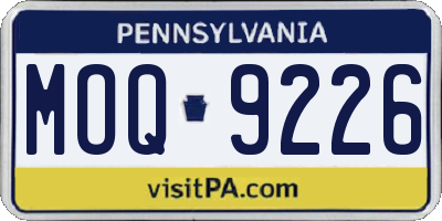 PA license plate MOQ9226