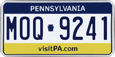 PA license plate MOQ9241