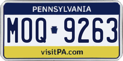 PA license plate MOQ9263