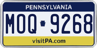 PA license plate MOQ9268