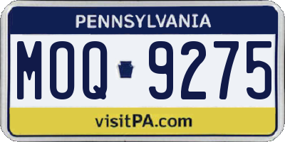 PA license plate MOQ9275