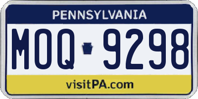 PA license plate MOQ9298