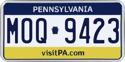 PA license plate MOQ9423