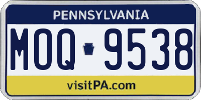 PA license plate MOQ9538