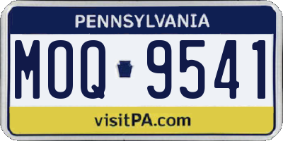 PA license plate MOQ9541
