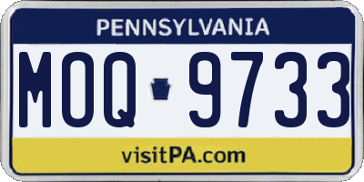 PA license plate MOQ9733
