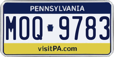 PA license plate MOQ9783