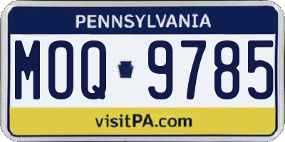 PA license plate MOQ9785