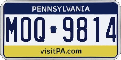 PA license plate MOQ9814