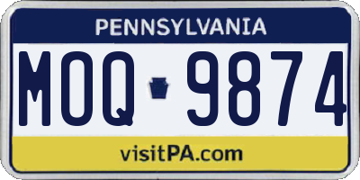 PA license plate MOQ9874