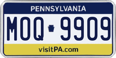 PA license plate MOQ9909