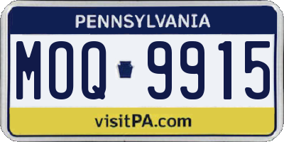 PA license plate MOQ9915