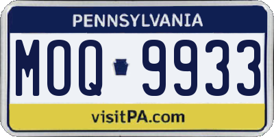 PA license plate MOQ9933