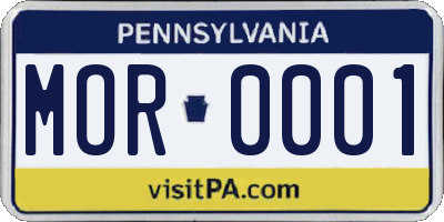 PA license plate MOR0001