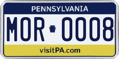PA license plate MOR0008