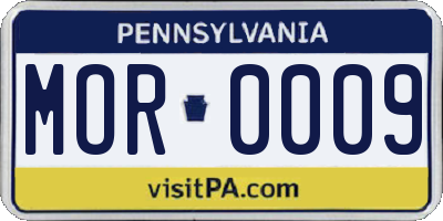 PA license plate MOR0009