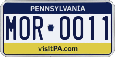 PA license plate MOR0011