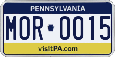 PA license plate MOR0015