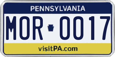 PA license plate MOR0017