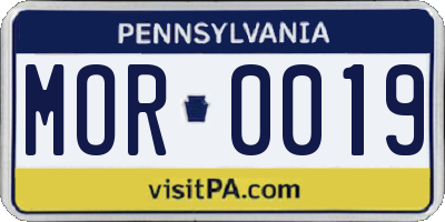 PA license plate MOR0019