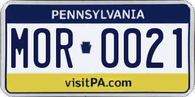 PA license plate MOR0021