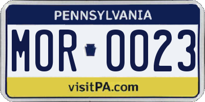 PA license plate MOR0023