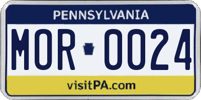 PA license plate MOR0024