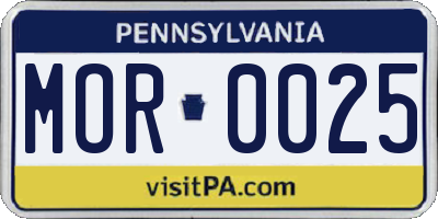 PA license plate MOR0025