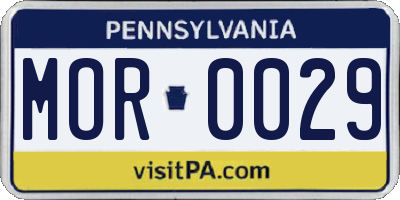 PA license plate MOR0029