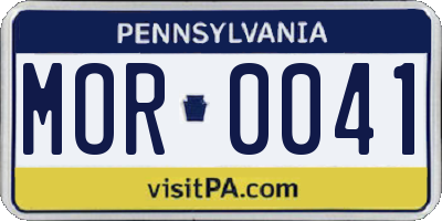 PA license plate MOR0041