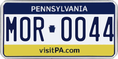 PA license plate MOR0044