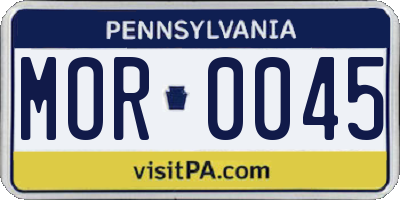 PA license plate MOR0045